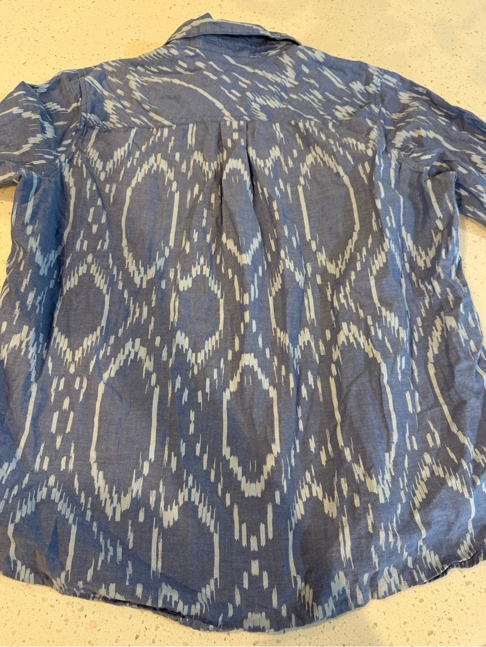 Ariat Large Woman Blue Billie Jean Blackhawk Ikat Shirt Long Sleeve Relaxed Fit - Picture 7 of 14